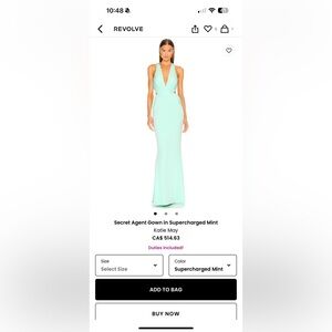 Katie May - Secret Agent Gown- long mint(blue) colour dress.